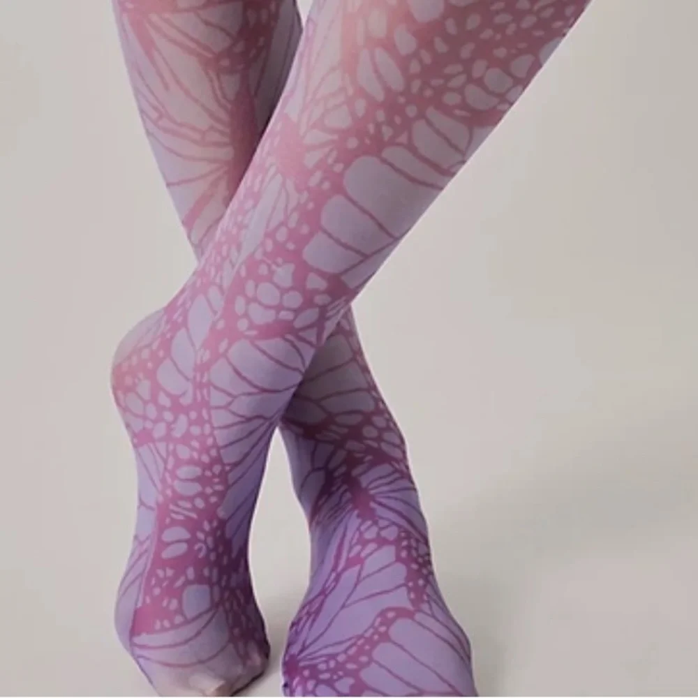 Free People x Anna Sui purple Monarch Tights